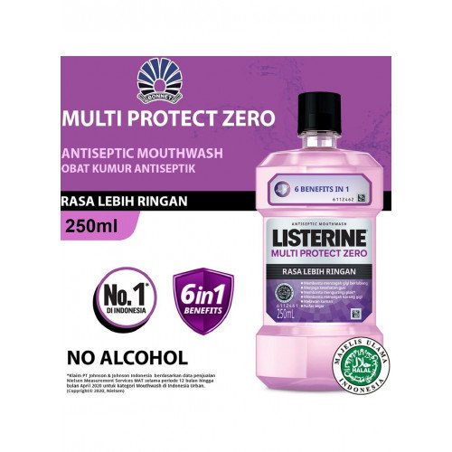 غسول الفم ليسترين ملتي بروتيكت زيرو - 250 مل غسول الفم ليسترين ملتي بروتيكت زيرو - 250 مل