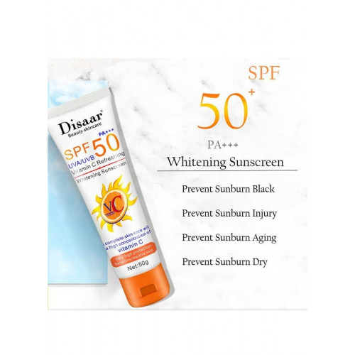 ديسار واقي شمس بعامل حماية 50 خالي من الزيوت، مع فيتامين سي عضوي 50 جرام ديسار واقي شمس بعامل حماية 50 خالي من الزيوت، مع فيتامين سي عضوي 50 جرام