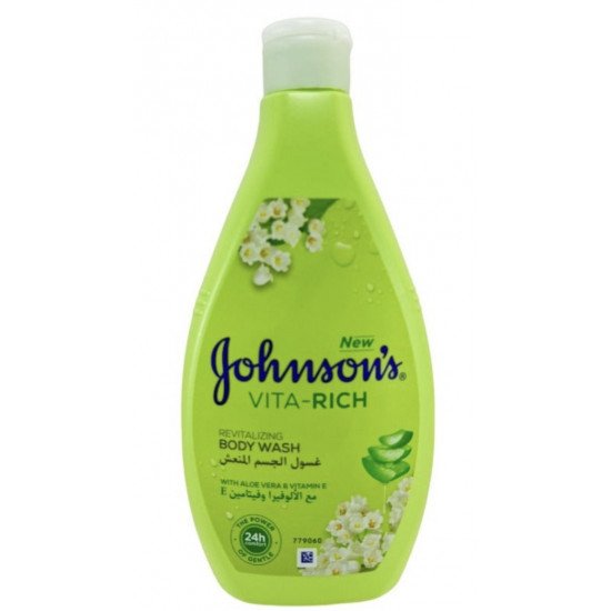 غسول الجسم المنعش فيتا ريتش مع الصبار وفيتامين هـ من جونسون 400 مل غسول الجسم المنعش فيتا ريتش مع الصبار وفيتامين هـ من جونسون 400 مل