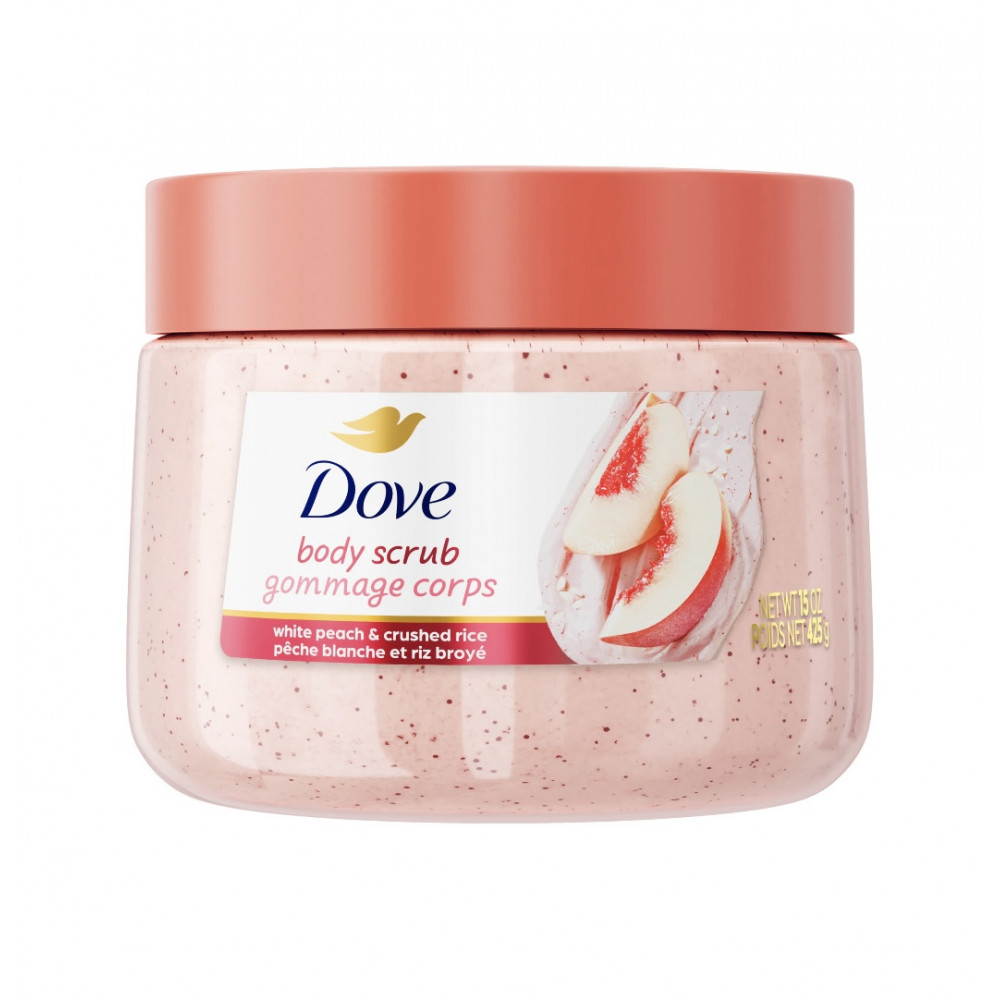 دوف - مقشر الجسم بالخوخ الأبيض والأرز المطحون - 425 جم