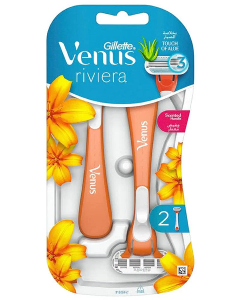 ماكينة حلاقة جيليت فينوس ريفييرا للاستخدام مرة واحدة - قطعتان
