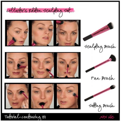 مجموعة فرش تحديد الوجه من ريل تكنيك _ 3 فرش