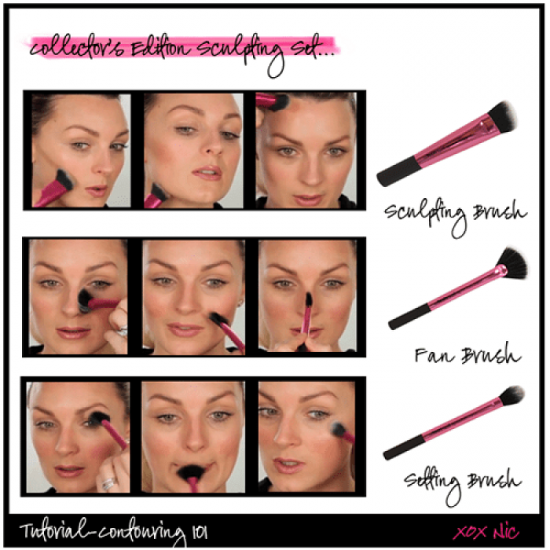 مجموعة فرش تحديد الوجه من ريل تكنيك _ 3 فرش