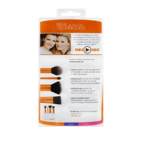 مجموعة فرش المكياج الأساسية من ريل تكنيك - 5قطع مجموعة فرش المكياج الأساسية من ريل تكنيك - 5قطع