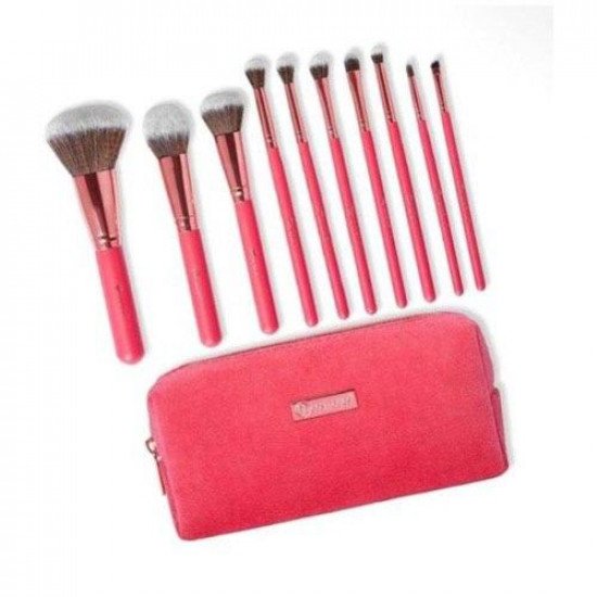 مجموعة فرش مكياج بومبيشل بيوتي مع حافظة من بي اتش - 10فرشاة