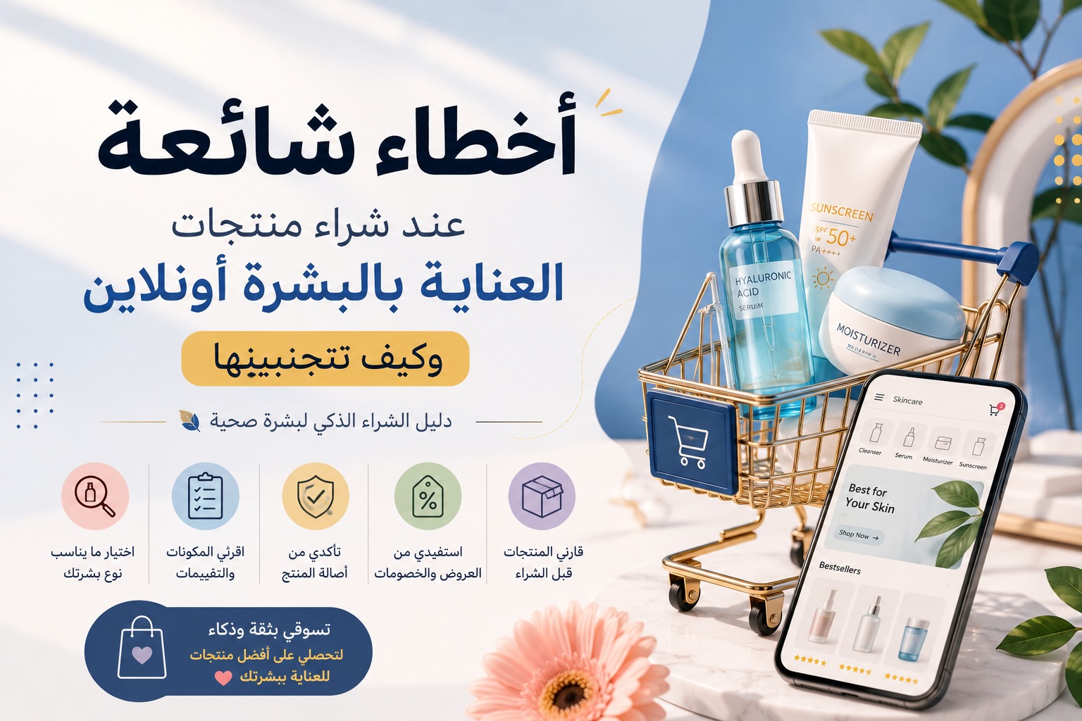 أخطاء شائعة عند شراء منتجات العناية بالبشرة أونلاين 