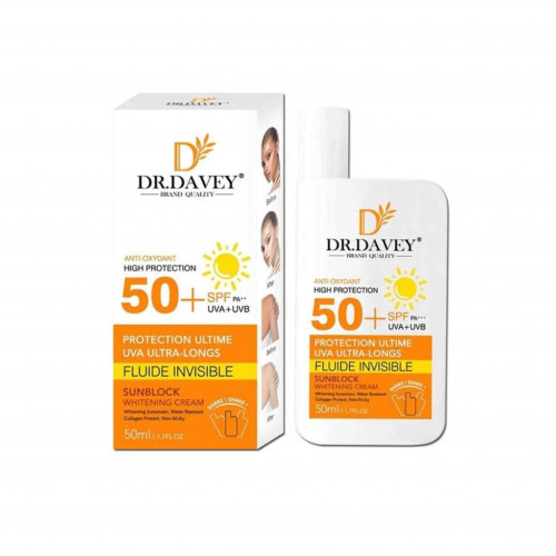 دكتور ديفي كريم تبييض واقي شمس بعامل حماية 50 - 50 مل