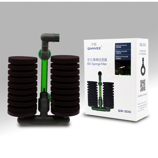 فلتر إسفنجي بحجم وسط وكبير - QANVEE QS SpongeBio media Filter فلتر إسفنجي بحجم وسط وكبير - QANVEE QS SpongeBio media Filter
