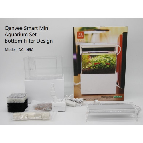 الحوض الكيوت المميز مع فلتر وإضاءة USB من شركة - QANVEE CUTE aquarium الحوض الكيوت المميز مع فلتر وإضاءة USB من شركة - QANVEE CUTE aquarium