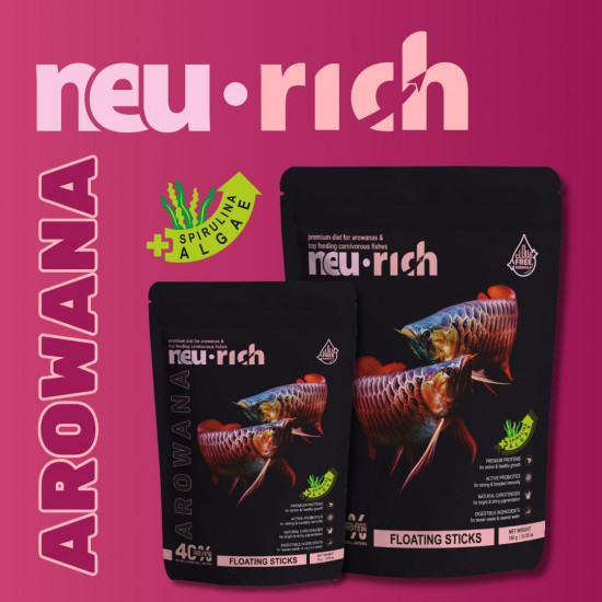 غذاء لأسماك الأروانا حجم وسط وكبير - Neu Rich Arowana Fish Food