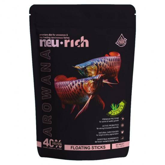 غذاء لأسماك الأروانا حجم وسط وكبير - Neu Rich Arowana Fish Food