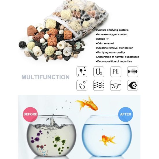 مجموعة انواع من السيراميك مع شبك هدية - Bio Balls Ceramic Rings Set
