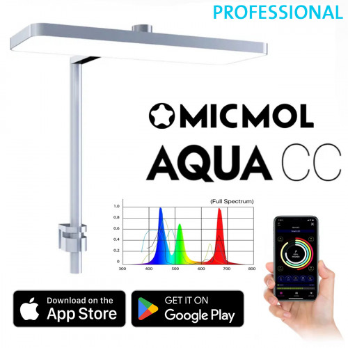 إضاءة LED مع خاصية WIFI بتحكم كامل وذكي بالإضافة إلى أستاند من الألمينيوم - MicMol Aqua CC إضاءة LED مع خاصية WIFI بتحكم كامل وذكي بالإضافة إلى أستاند من الألمينيوم - MicMol Aqua CC