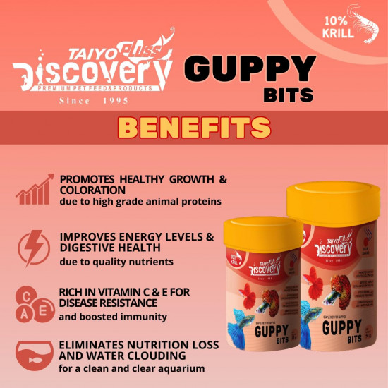 غذاء حبوب للأسماك الجوبي - Discovery GUPPY BITS