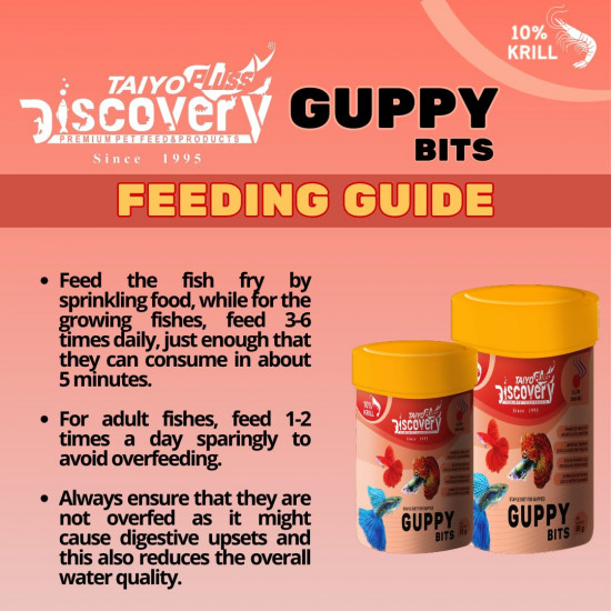 غذاء حبوب للأسماك الجوبي - Discovery GUPPY BITS