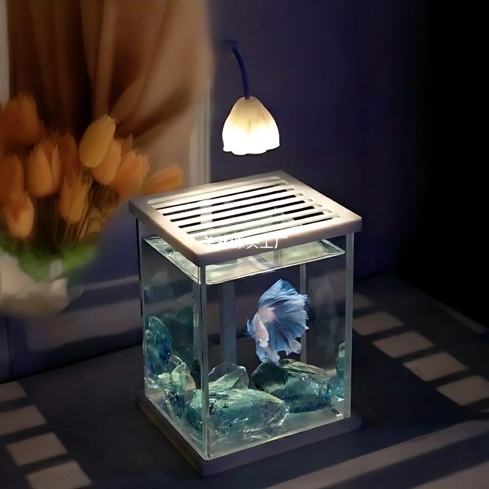 حوض الفايتر زجاج كرستال أنيق - Betta Aquarium