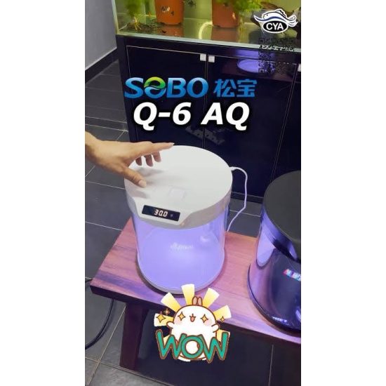 حوض الكرستال الأسطواني مع شاشة LCD حجم 31 سم من شركة - SOBO aquarium