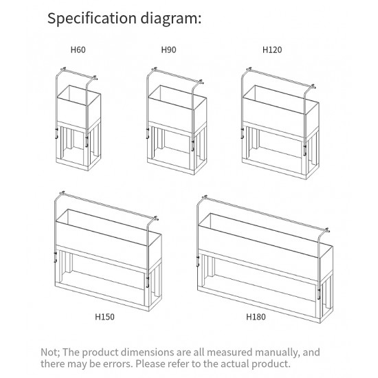 ستاند إحترافي من الأستانلس ستيل غير قابل لصدأ بـ 3 أحجام متعددة - WEEK AQUA Back style lighting bracket ستاند إحترافي من الأستانلس ستيل غير قابل لصدأ بـ 3 أحجام متعددة - WEEK AQUA Back style lighting bracket