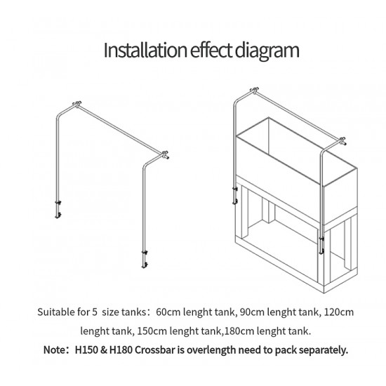 ستاند إحترافي من الأستانلس ستيل غير قابل لصدأ بـ 3 أحجام متعددة - WEEK AQUA Back style lighting bracket ستاند إحترافي من الأستانلس ستيل غير قابل لصدأ بـ 3 أحجام متعددة - WEEK AQUA Back style lighting bracket
