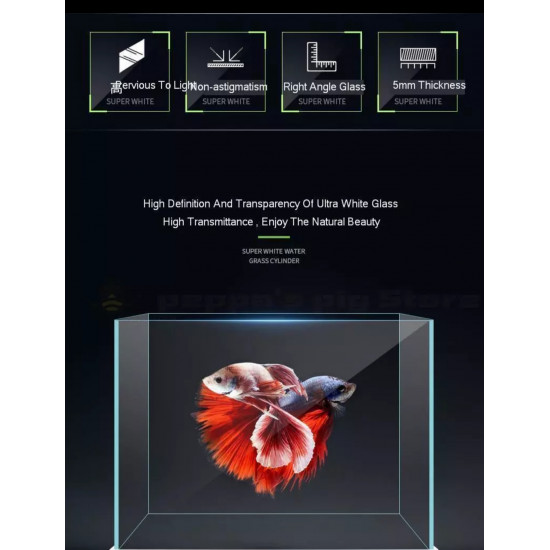 حوض زجاجي سوبر كلير حجم 60x40x40 سم حوض زجاجي سوبر كلير حجم 60x40x40 سم