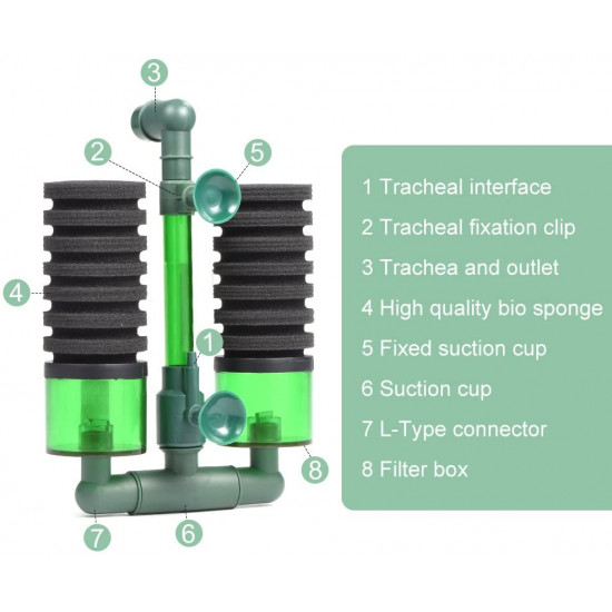 فلتر إسفنجي مع خزانات لسيراميك بحجم وسط وكبير - QANVEE QS SpongeBio media Filter فلتر إسفنجي مع خزانات لسيراميك بحجم وسط وكبير - QANVEE QS SpongeBio media Filter