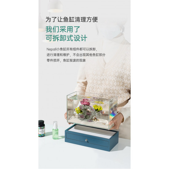 حوض صغير زجاج سوبر كرستال مع قاعدة خشبية - nepall aquarium wood حوض صغير زجاج سوبر كرستال مع قاعدة خشبية - nepall aquarium wood