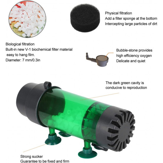 فلتر داخلي 1 في 2 داعم للبكتيريا وصانع اكسجين مع ميديا مجاني - Fluidized bed فلتر داخلي 1 في 2 داعم للبكتيريا وصانع اكسجين مع ميديا مجاني - Fluidized bed