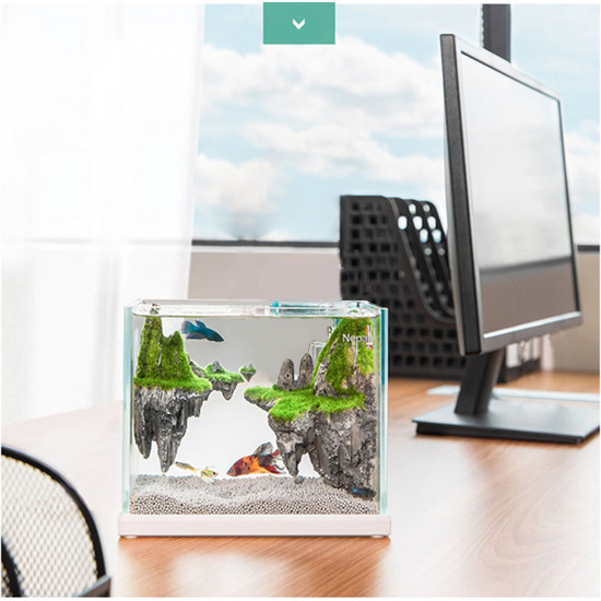 مجموعة حوض صغير زجاج سوبر كرستال مع ديكور كامل ثلاثي الأبعاد - nepall aquarium مجموعة حوض صغير زجاج سوبر كرستال مع ديكور كامل ثلاثي الأبعاد - nepall aquarium