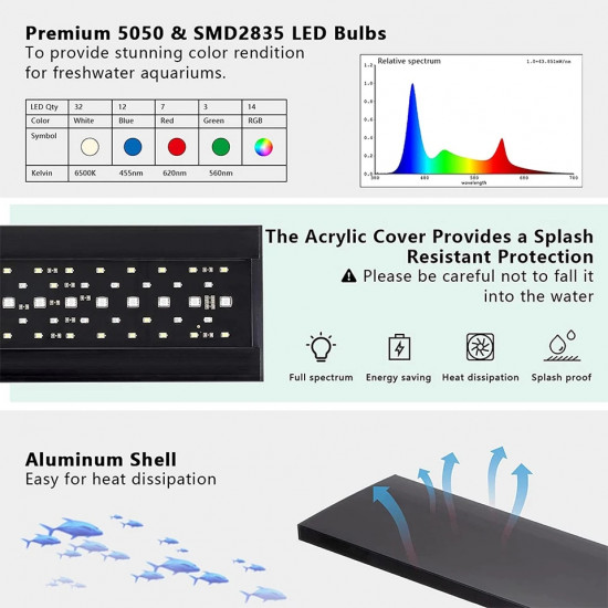 إضاءة LED WRGB مع أستاند بحجم 60 سم - Fullgain إضاءة LED WRGB مع أستاند بحجم 60 سم - Fullgain