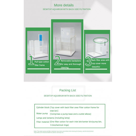 حوض كامل صغير مميز مع فلتر وإضاءة USB من شركة - QANVEE aquarium حوض كامل صغير مميز مع فلتر وإضاءة USB من شركة - QANVEE aquarium