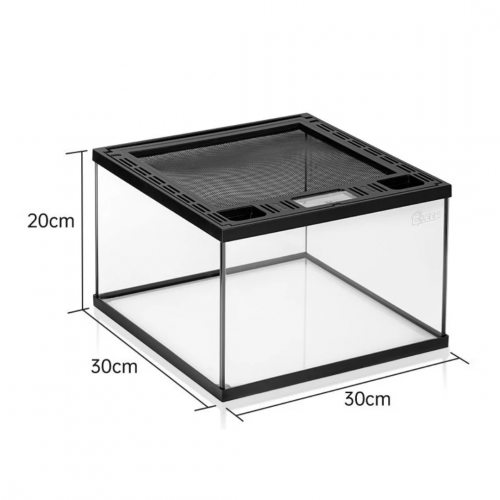 حوض زجاجي مع غطاء أسود لزواحف بحجم صغير ووسط - vivarium aquarium حوض زجاجي مع غطاء أسود لزواحف بحجم صغير ووسط - vivarium aquarium