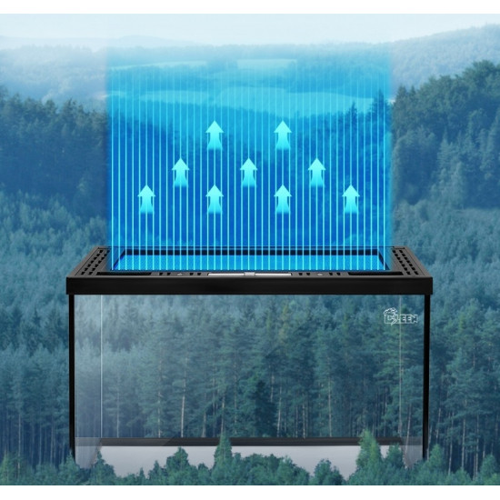 حوض زجاجي مع غطاء أسود لزواحف بحجم صغير ووسط - vivarium aquarium حوض زجاجي مع غطاء أسود لزواحف بحجم صغير ووسط - vivarium aquarium