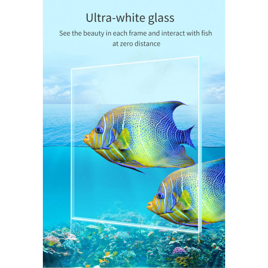 مجموعة حوض زجاجي مع مضخة هواء وفلتر وإضاءة نهرية - QANVEE aquarium