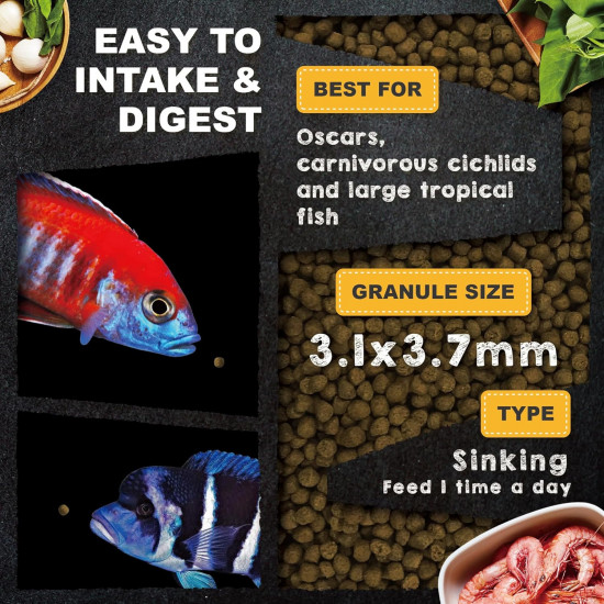 غذاء أسماك السيكلد الأمريكي والأفريقي -  ULTRA FRESH ROYAL CICHLID