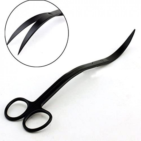 مقص مموج لقص النباتات بحجم 27سم (أسود)