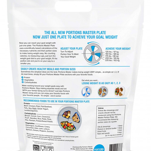 Portions Master All in One Plate | Diet Weight Loss Aid | Food Management & Servings Control Portions Master All in One Plate | Diet Weight Loss Aid | Food Management & Servings Control