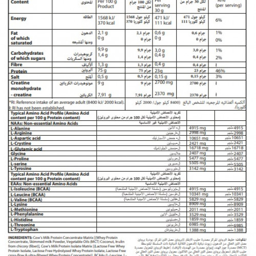 قولد إديشن واي بروتين+كرياتين نكهة الشوكولاتة 2270 جرام 75 سكوب