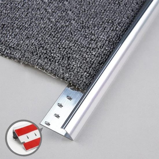 مثبت المنيوم نهاية السجاد و الموكيت لون فضي