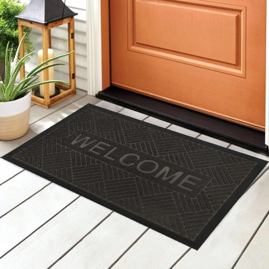 دعسات باب خارجي WELCOME رصاصي غامض