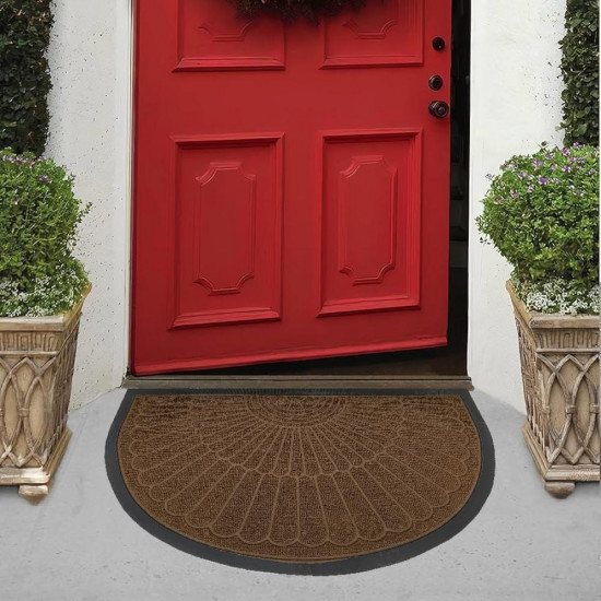 دعسات باب خارجي شكل نصف دائري لون بني