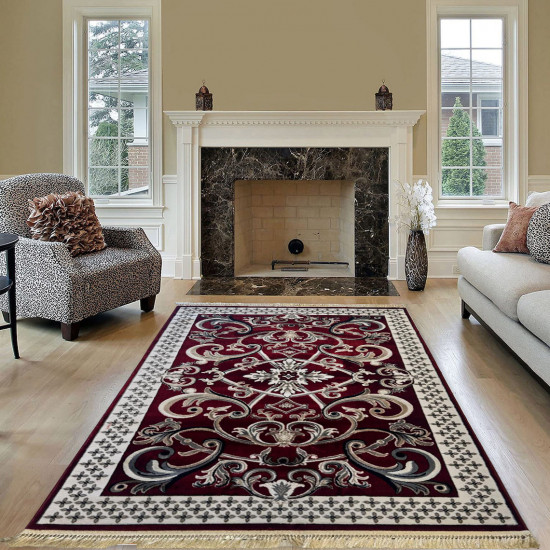 سجاد نقشة فرنسي لون احمر