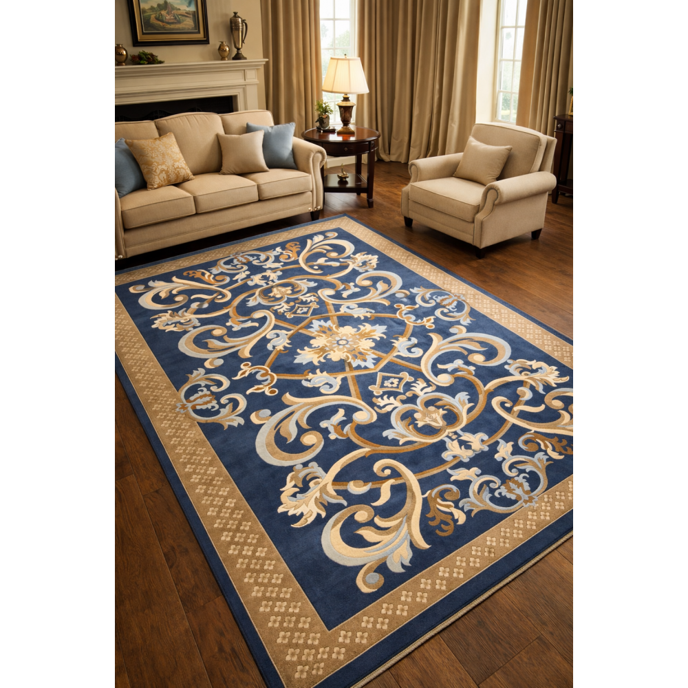 سجاد سوفت سيلك فرنسي ملكي لون ازرق