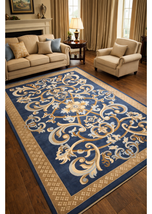 سجاد سوفت سيلك فرنسي ملكي لون ازرق