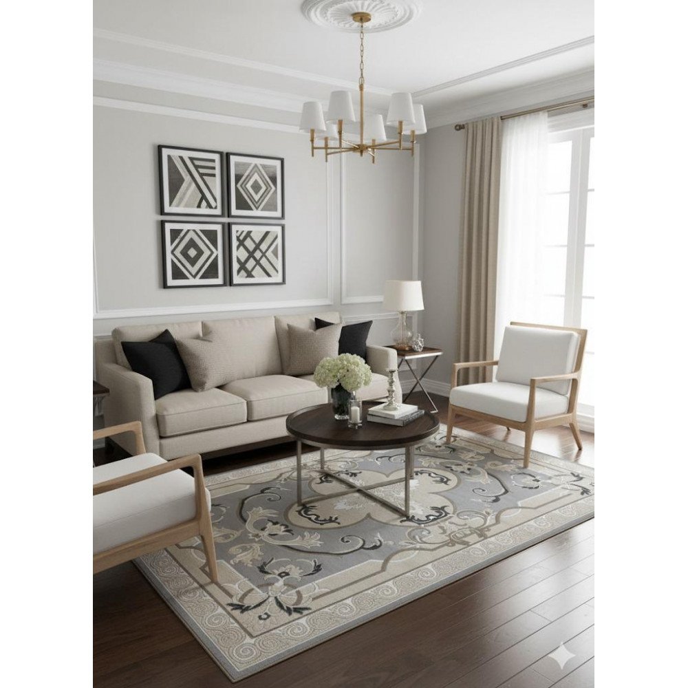 سجاد سوفت سيلك فرنساوي ملكي لون رصاصي