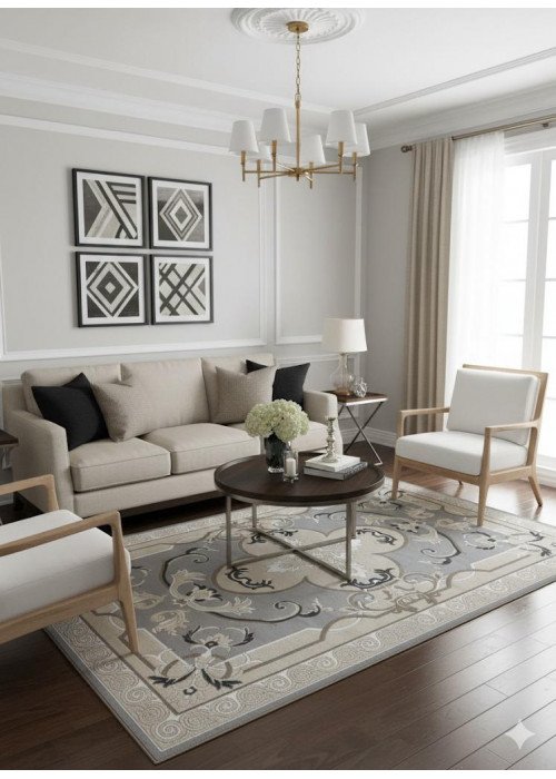 سجاد سوفت سيلك فرنساوي ملكي لون رصاصي