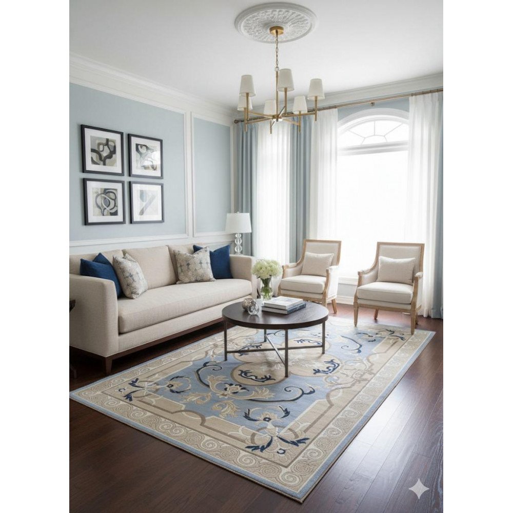 سجاد سوفت سيلك فرنساوي ملكي لون سماوي