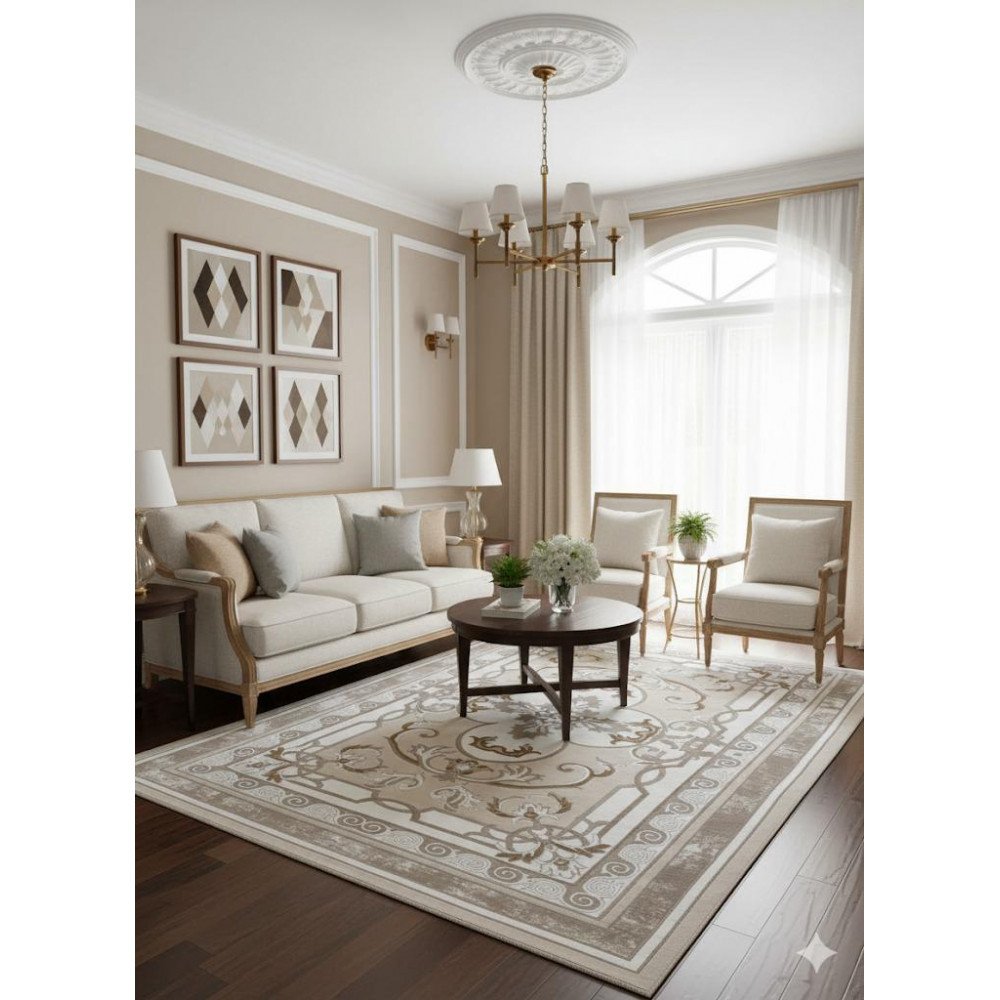 سجاد سوفت سيلك فرنساوي ملكي لون بيج