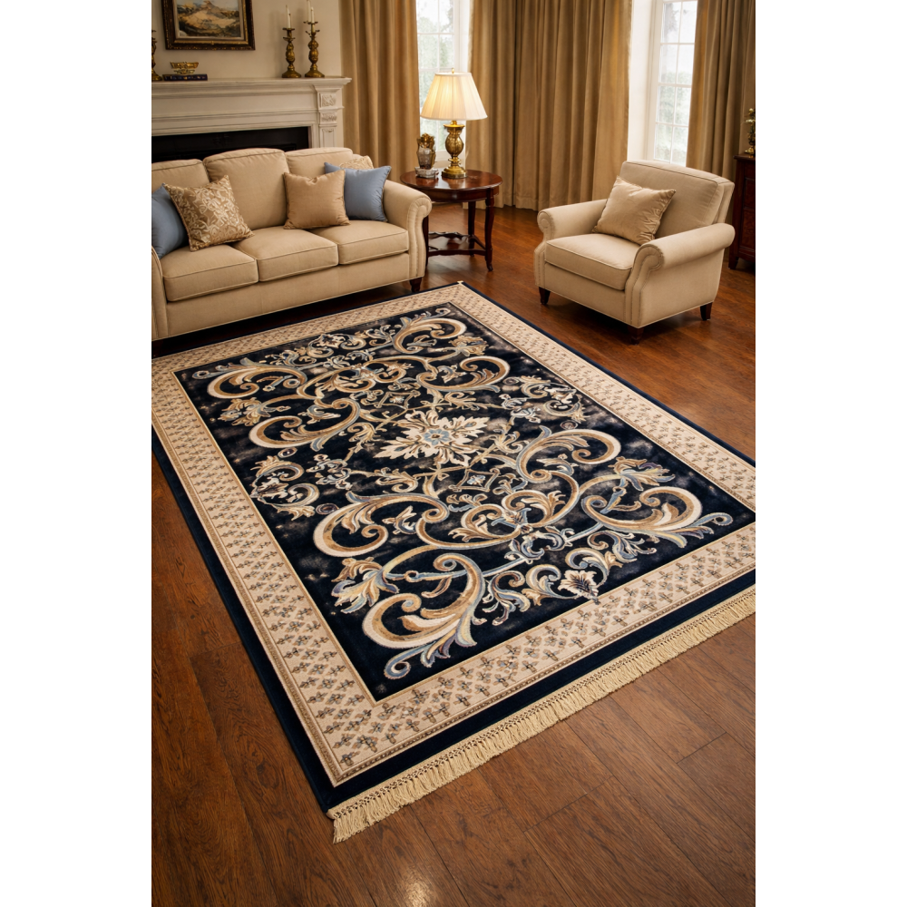 سجاد باريس نقشة فرنسي لون كحلي