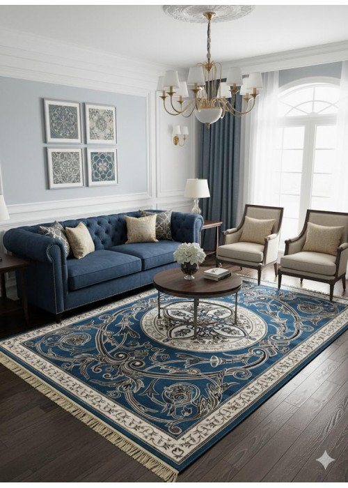 سجاد باريسي ملكي لون سماوی