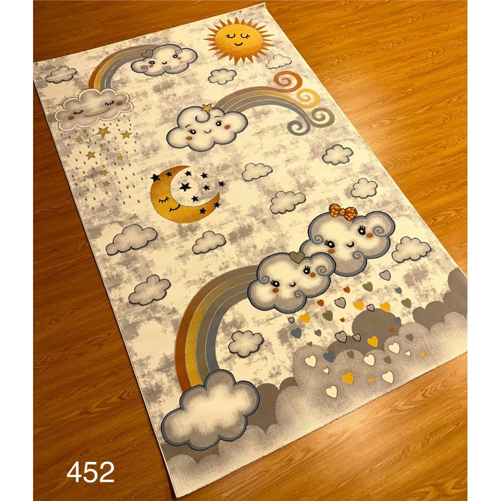 سجاد اطفال نقشة غيوم لون بيج مع رصاصي سجاد اطفال نقشة غيوم لون بيج مع رصاصي